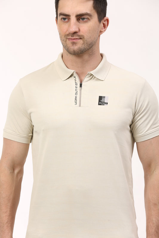 SP - 2656 Performance Jacquard Zipper Polo T-Shirt