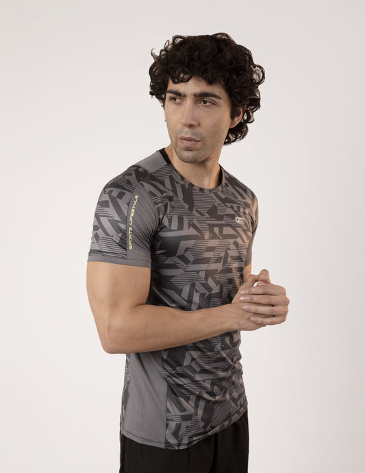 SELECT 5155 ULTRA DRY-FIT ROUND NECK T-SHIRT DARK GREY