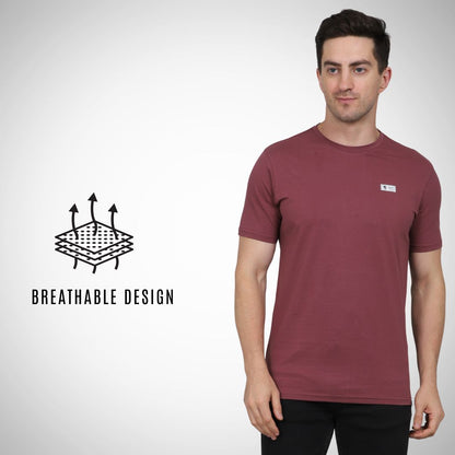 Select CT5070 Cotton Round Neck T-Shirt Blue for Men | Stretchable, Breathable & Moisture-Wicking