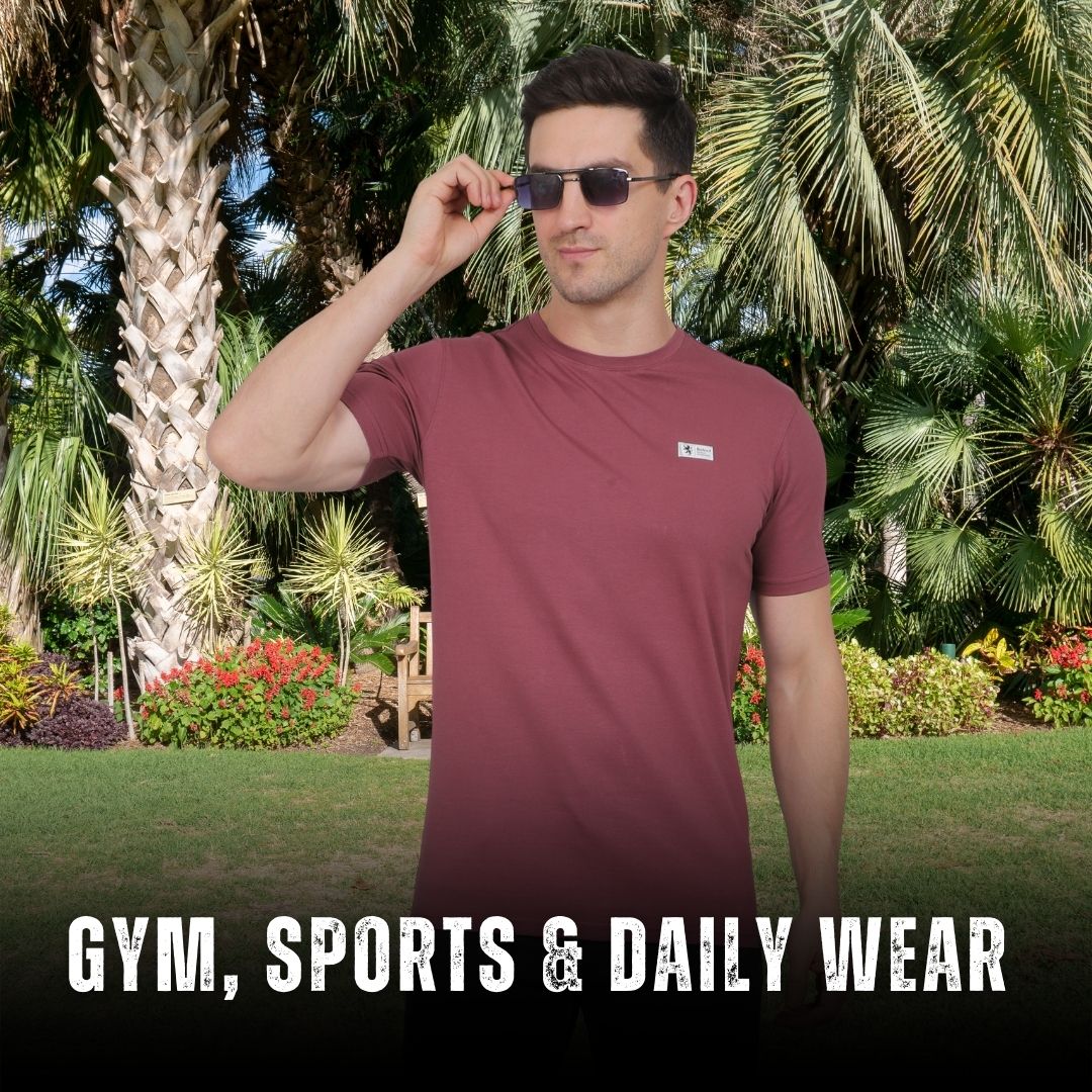 Select CT5070 Cotton Round Neck T-Shirt Blue for Men | Stretchable, Breathable & Moisture-Wicking