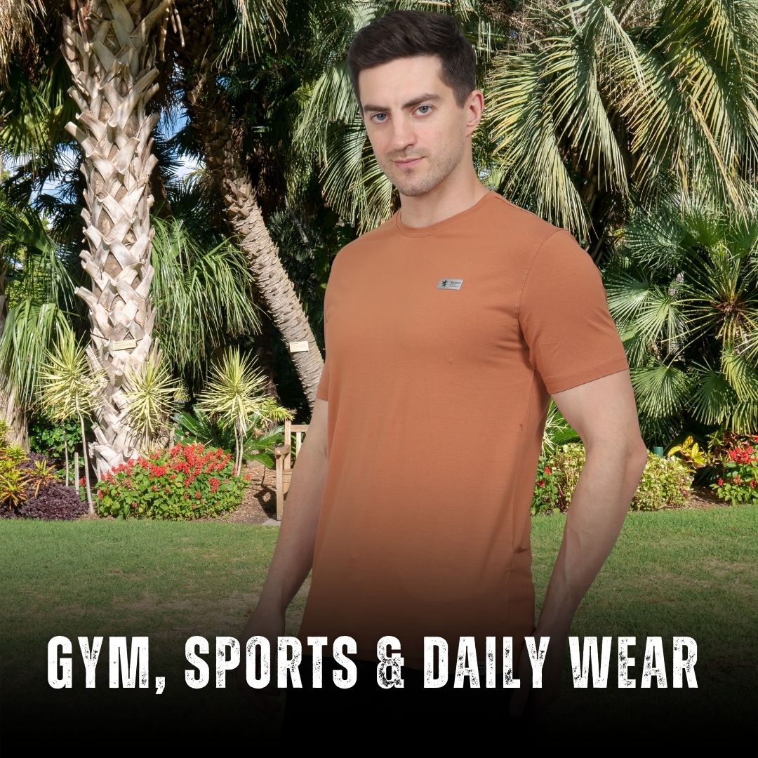 Select CT5070 Cotton Round Neck T-Shirt Blue for Men | Stretchable, Breathable & Moisture-Wicking