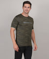 SELECT 4147 ULTRA-DRY JACQUARD KNIT ROUND NECK OLVIE T-SHIRT