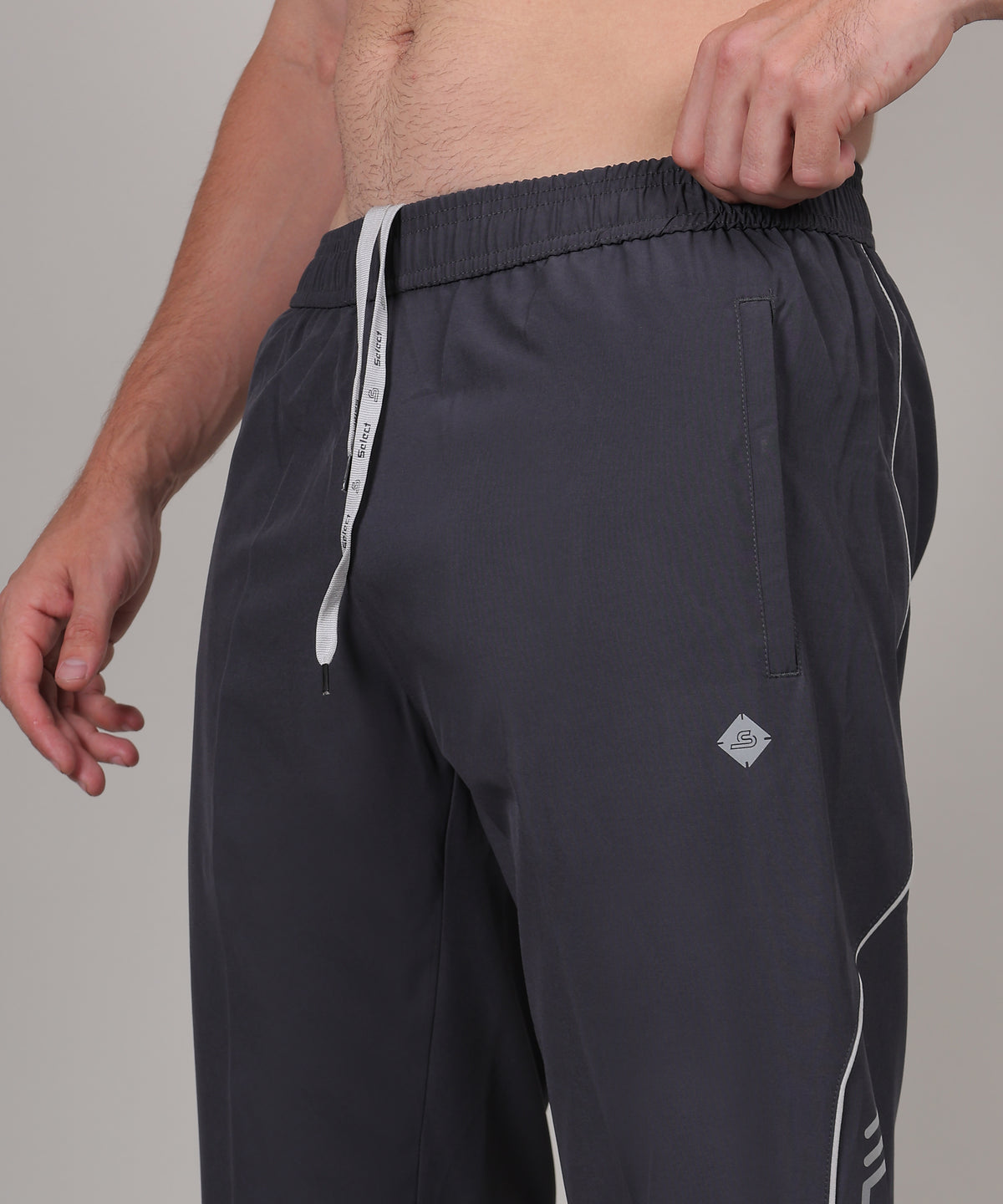 SELECT 8022 STYLISH PIPING NS TRACK PANT GREY FOR MEN