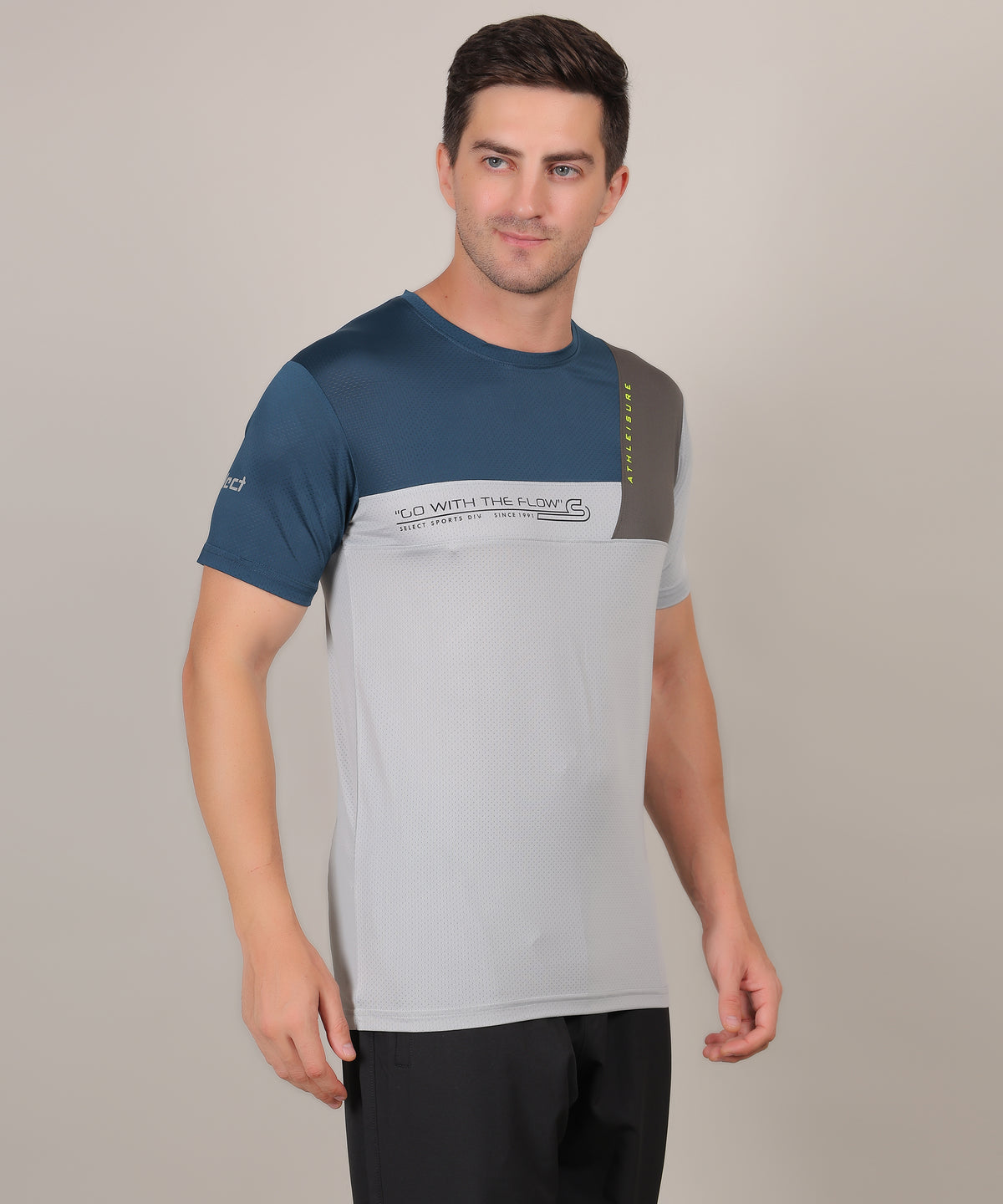 SELECT 5130 DRYFIT ROUND NECK GREY T-SHIRT