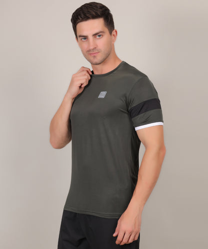SELECT 5140 DRYFIT POLYSTER ROUND NECK OLIVE T-SHIRT