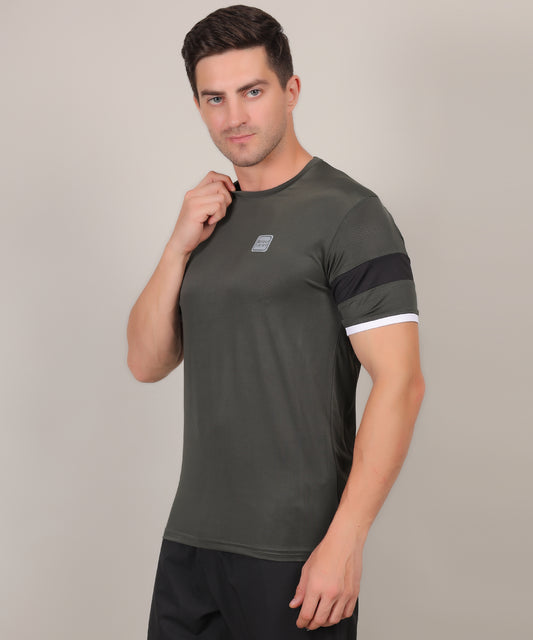 SELECT 5140 DRYFIT POLYSTER ROUND NECK OLIVE T-SHIRT