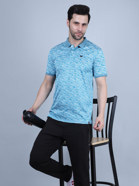SELECT SP-111 DRYFIT POLO SKY BLUE T-SHIRT