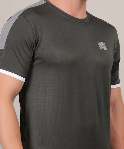 SELECT 5140 DRYFIT POLYSTER ROUND NECK OLIVE T-SHIRT